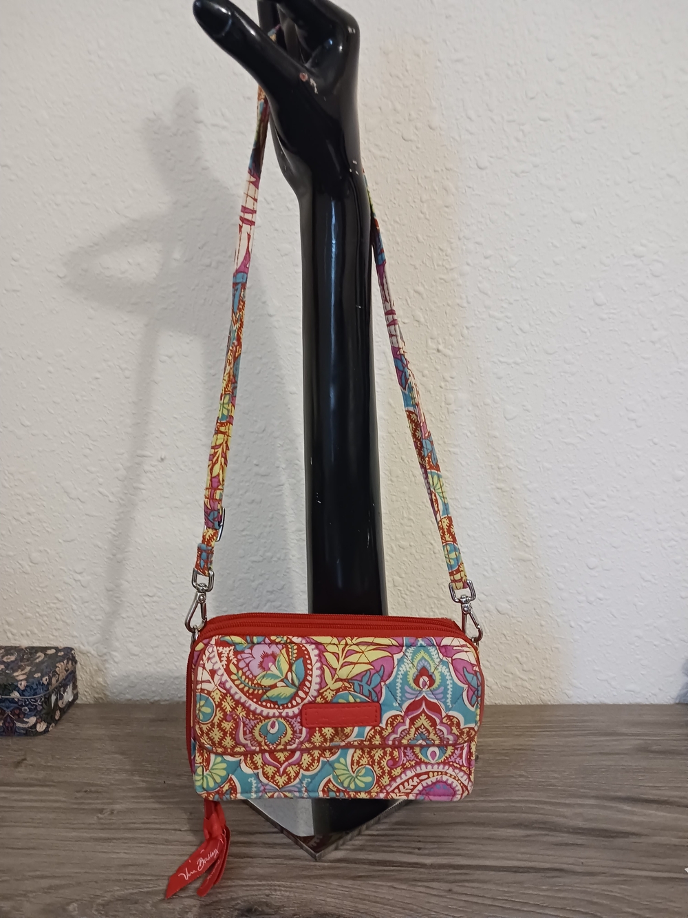 Vera Bradley All-In- One Crossbody Wallet Colorful Paisley In Paradise